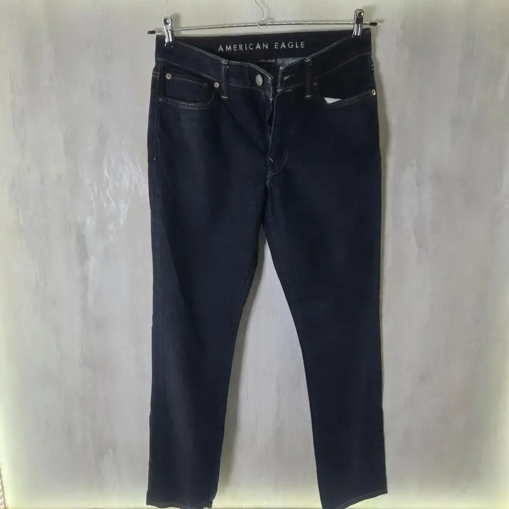 American Eagle Jeans Mens 30x30 Dark Wash Blue Denim Slim Next Level Airflex